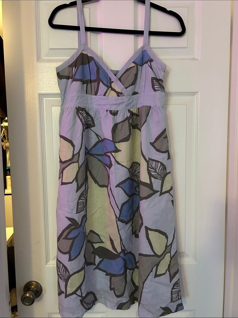 a.n.a Lavender Floral Sundress with Blue and Green Accents